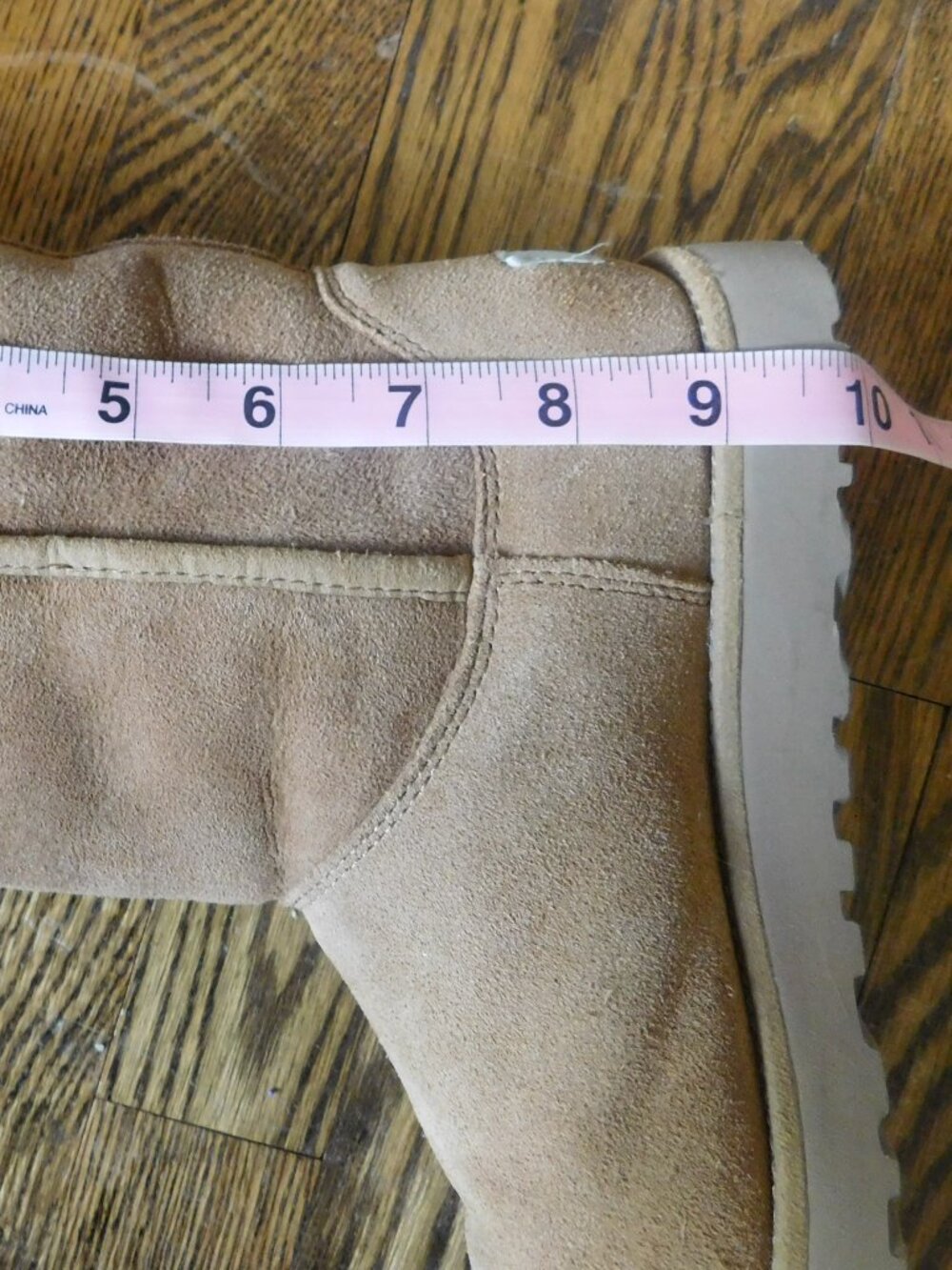🧸 UGG Classic Tall Boots Womens 6.5 Chestnut Shearling Suede Winter Cozy - Picture 8 of 8